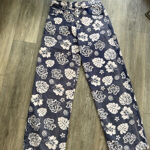 Floral Print High Waist Denim - Size Small